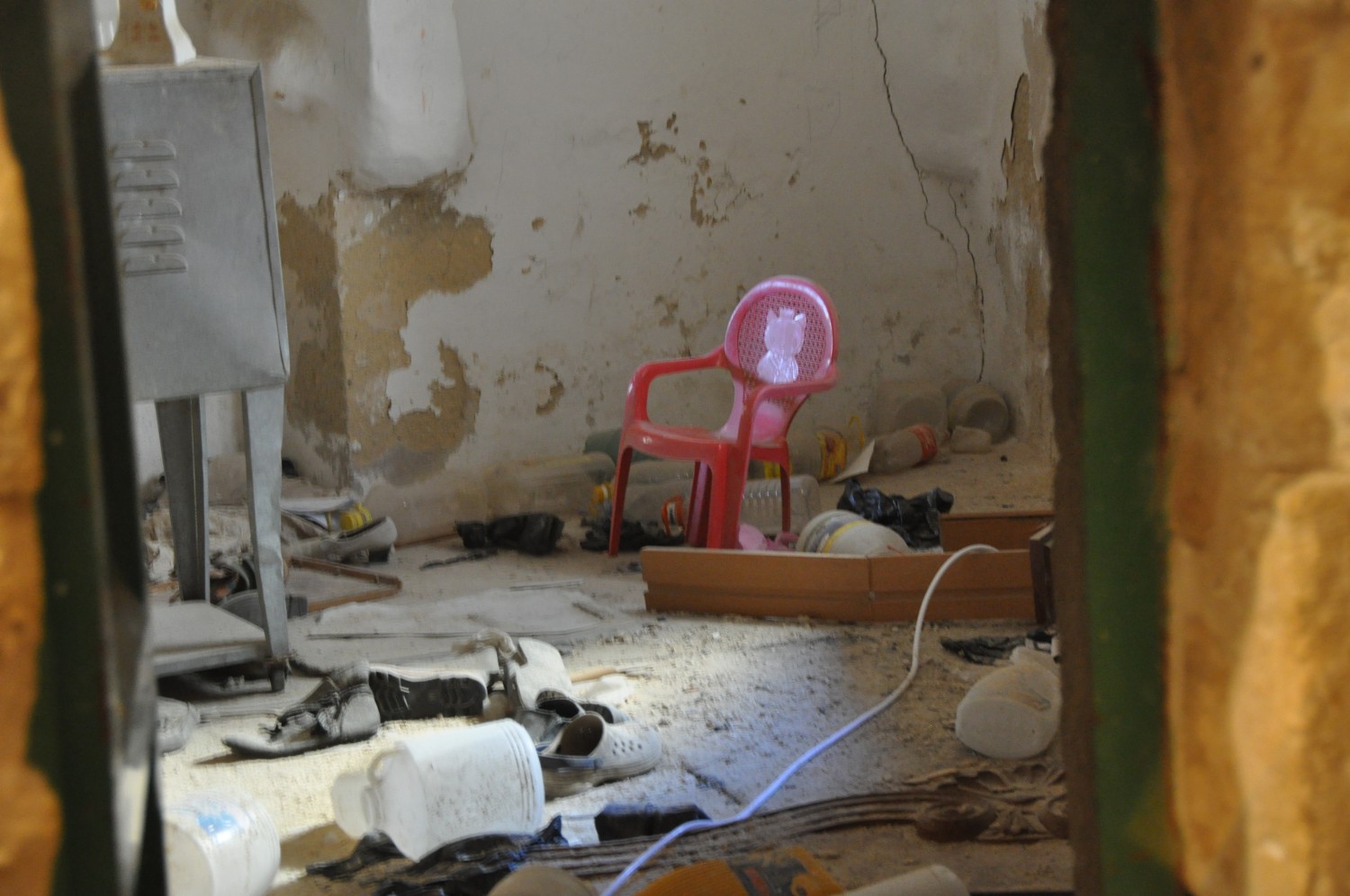 Thrash left in rooms inaccessible by their Palestinian owners